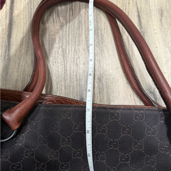 Excellent used condition Gucci monogram horse-bit shoulder bag black and brown - Picture 15 of 15